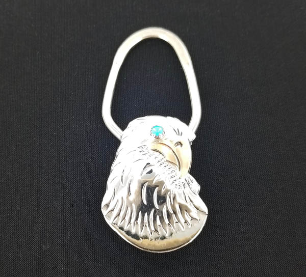 Navajo Silver Eagle Head Key Ring