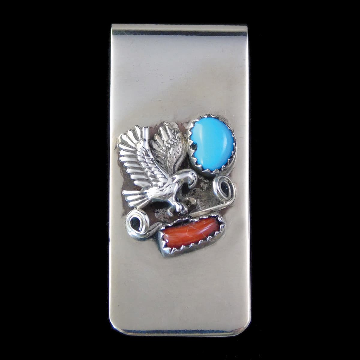 Turquoise & Coral Eagle Money Clip