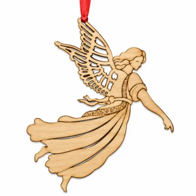 Winged Angel Wood Ornament
