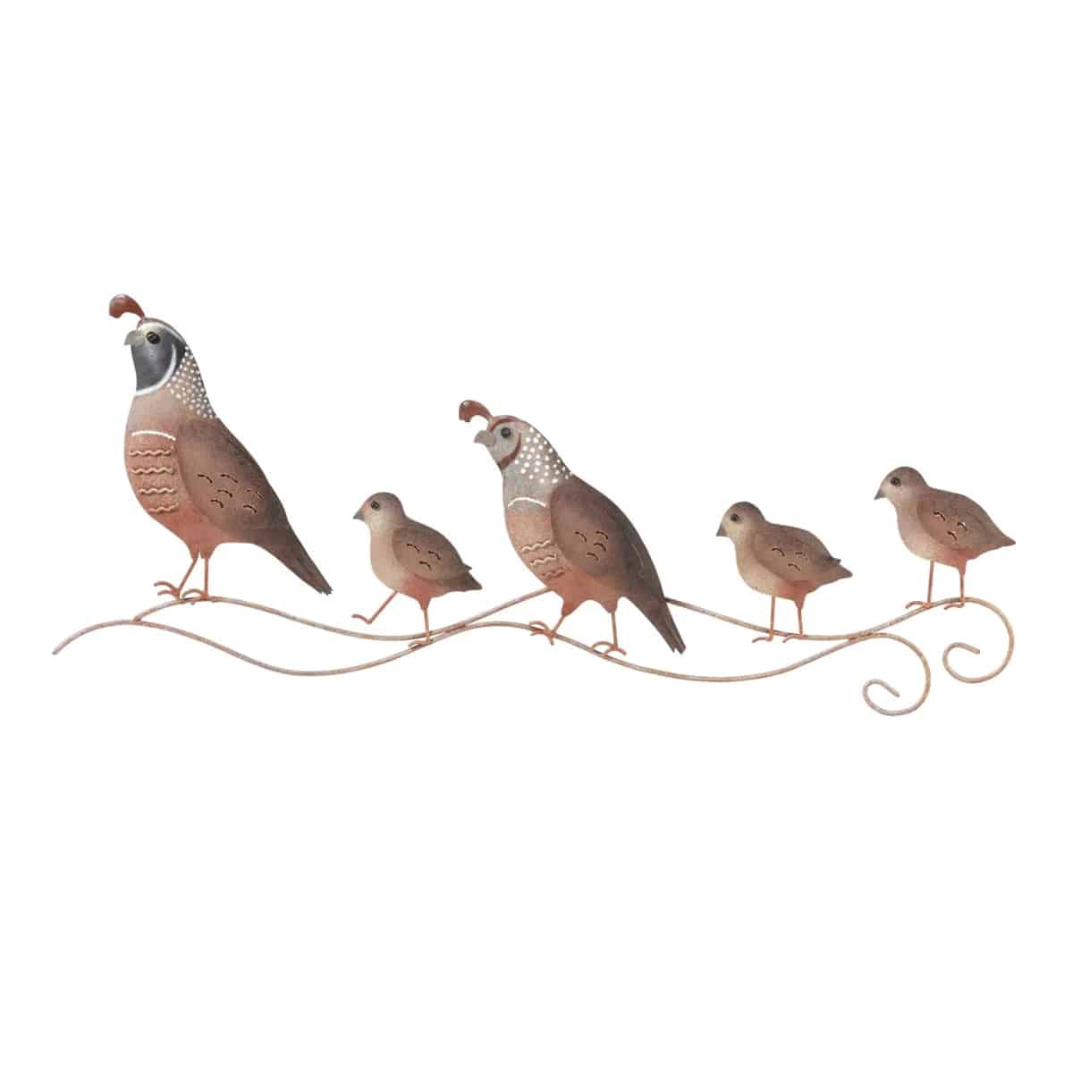 Quail Family Metal Wall Decor
