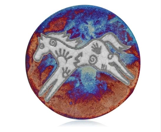 Spirit Pony Raku Silhouette Coaster