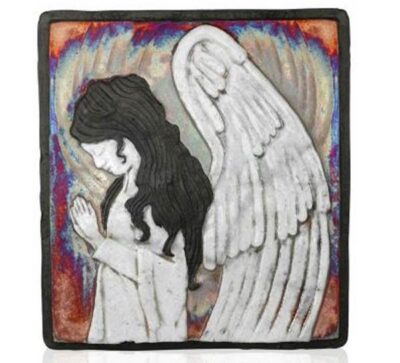 Raku Wall Art - Angel Profile