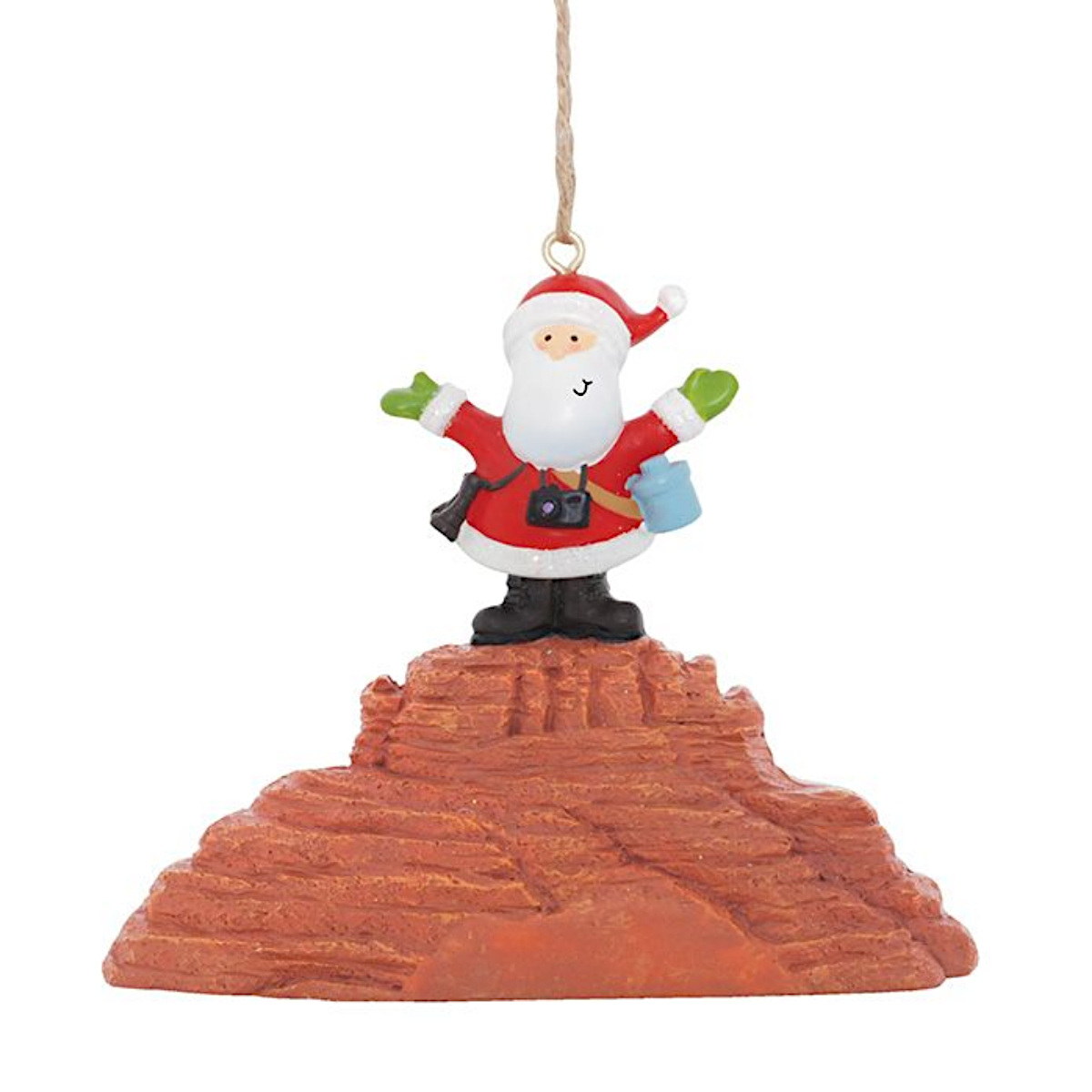 Santa on Bell Rock Mountain Ornament