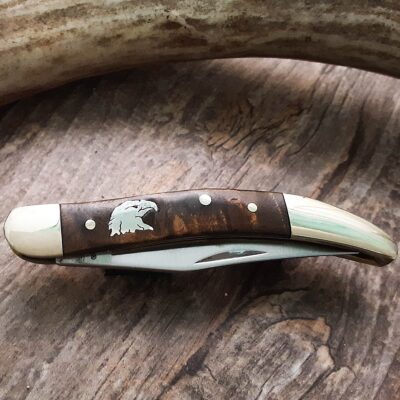 Silver Inlaid Eagle Head Toothpick Pocket Knife