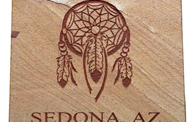 Native American Dream Catcher Etched Sandstone Coaster