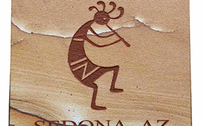 Etched Kokopelli Sandstone Beverage Coaster