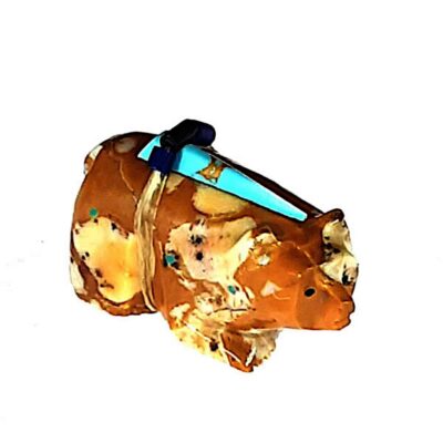 Tijilite Bear Fetish with Turquoise Arrowhead