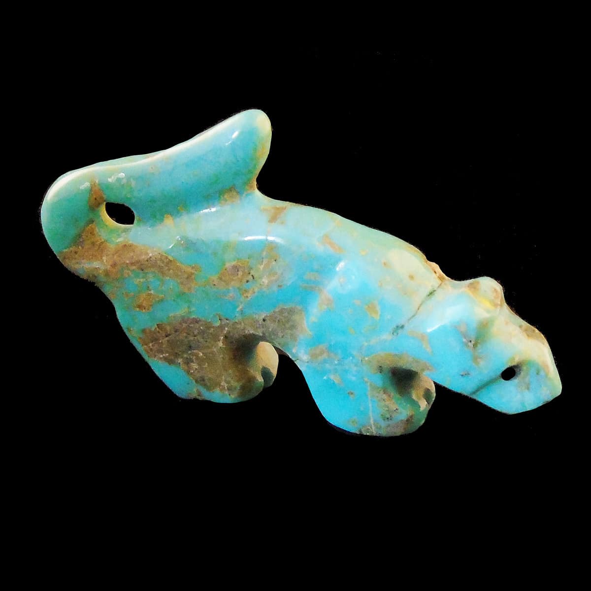Turquoise Zuni Mountain Lion Fetish - Image 2