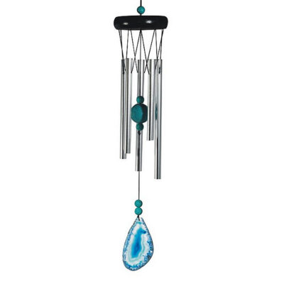 Wooden Top Geode Chime-Blue