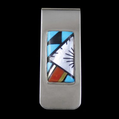 Zuni Multi-Stone Inlaid Money Clip