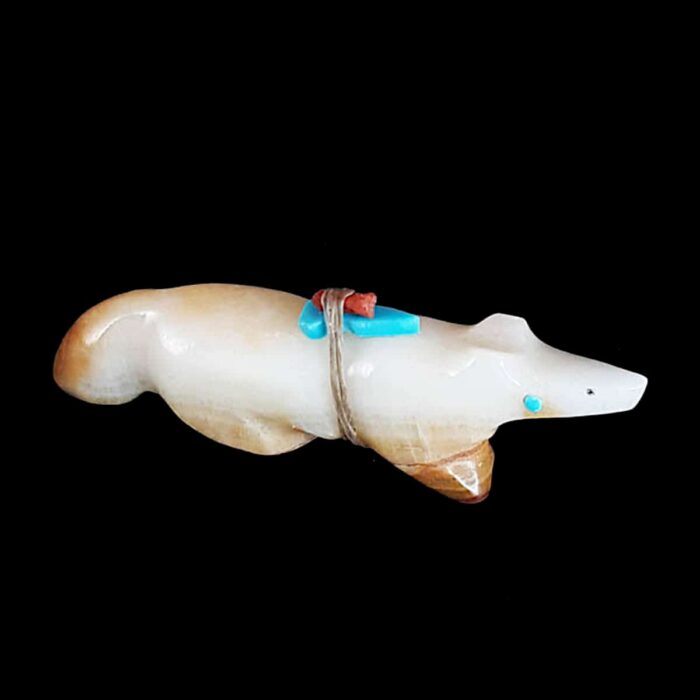 Zuni Onyx Fox Fetish with Arrowhead | Joe Wilcox Indian Den