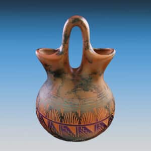 Collectible Native American Navajo Horsehair Wedding Vase