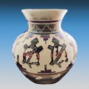 Native American Navajo Horsehair Turtle Pottery Vase