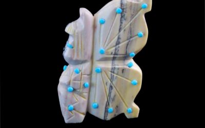 Traditional Zuni Stone Carved Butterfly Fetish Charm