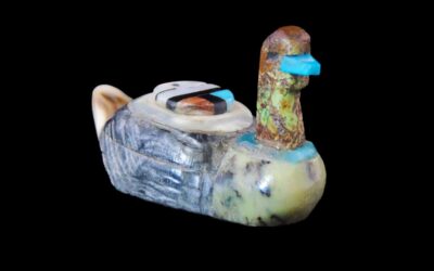 Multi-Stone Zuni Duck Fetish with Sunface by Boone