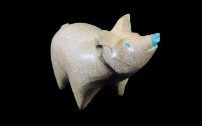 Traditional Leekya Zuni Pig Spirit Animal Fetish Carving