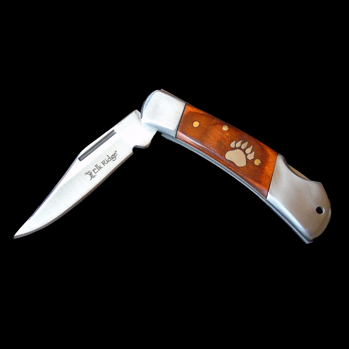 5.5" Locking Pocket Knife – Sterling Silver Bear Paw