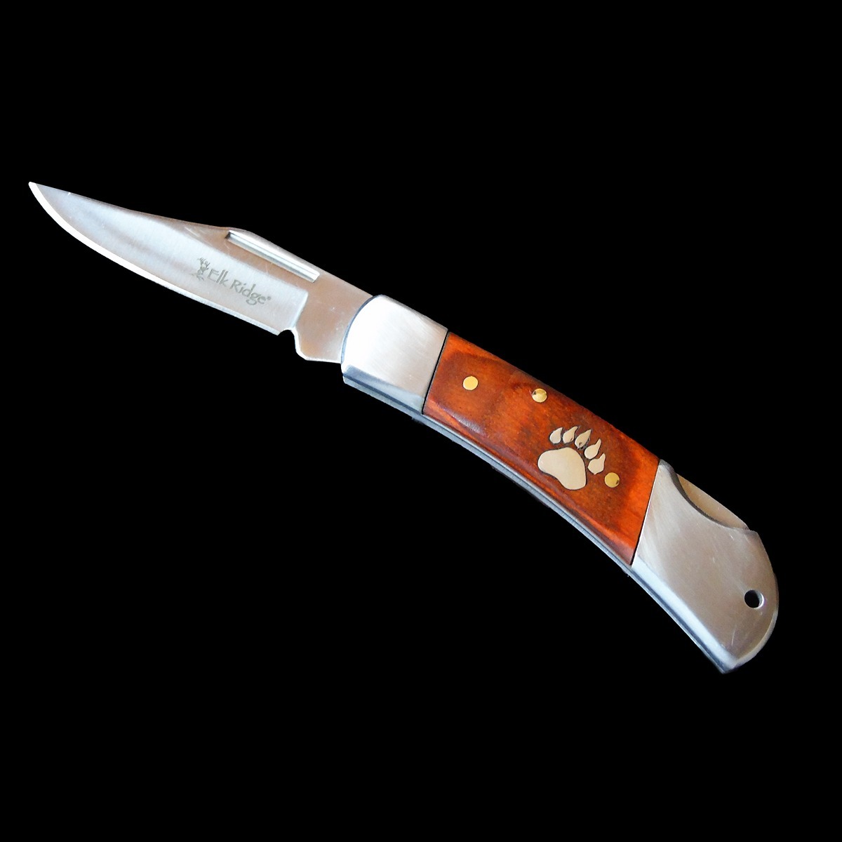 5.5" Locking Pocket Knife – Sterling Silver Bear Paw