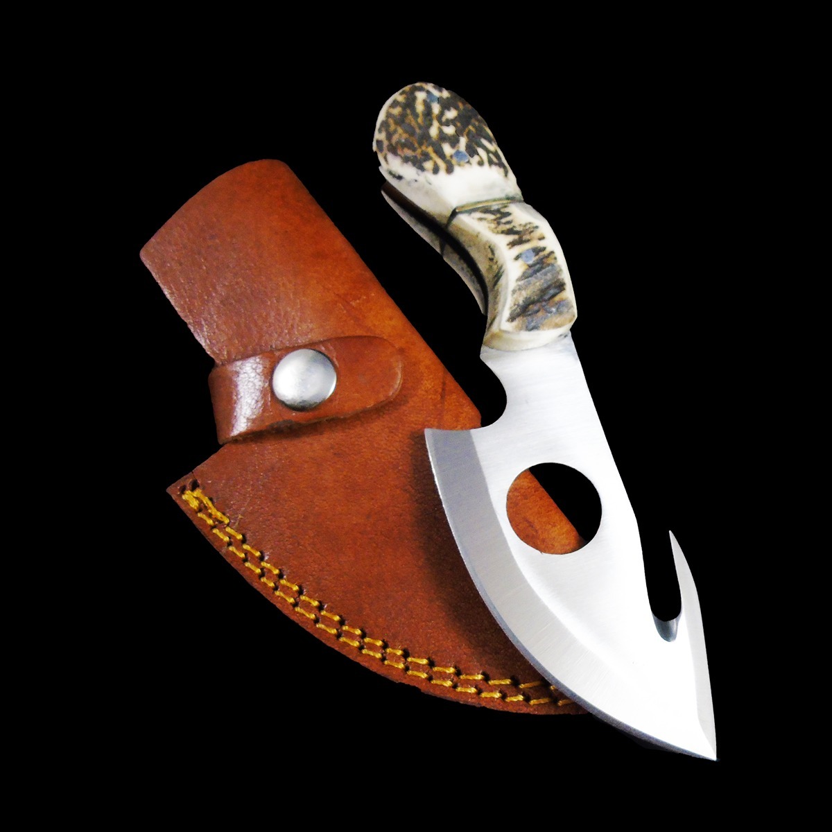 Wild Turkey Handmade 7.25" Antler Gut Hook Skinner Knife