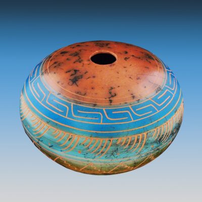 Sgraffito Hand-Etched Navajo Horsehair Seed Pot