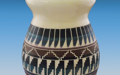 Mireille Gilmore Hand-Etched Navajo Glazed Pottery Vase