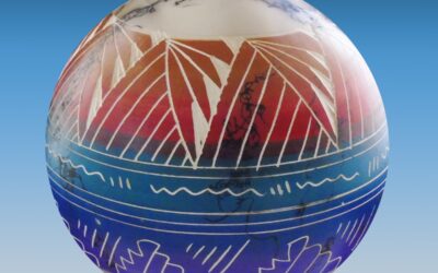 Hand-Crafted Navajo Horsehair Sphere Pottery
