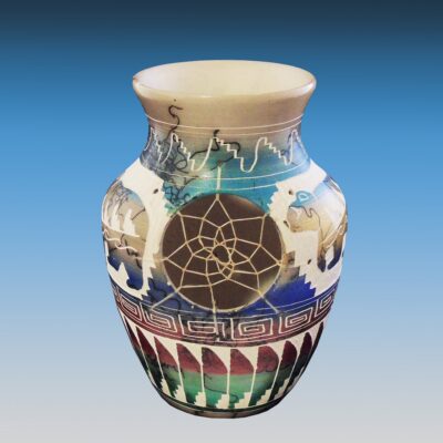 Amber Willie Navajo Horsehair Bear & Dreamcatcher Pot