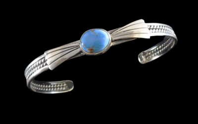 Golden Hill Turquoise Navajo Sterling Silver Cuff Bracelet