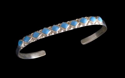 Zuni Silver & Turquoise Rhombus Bracelet