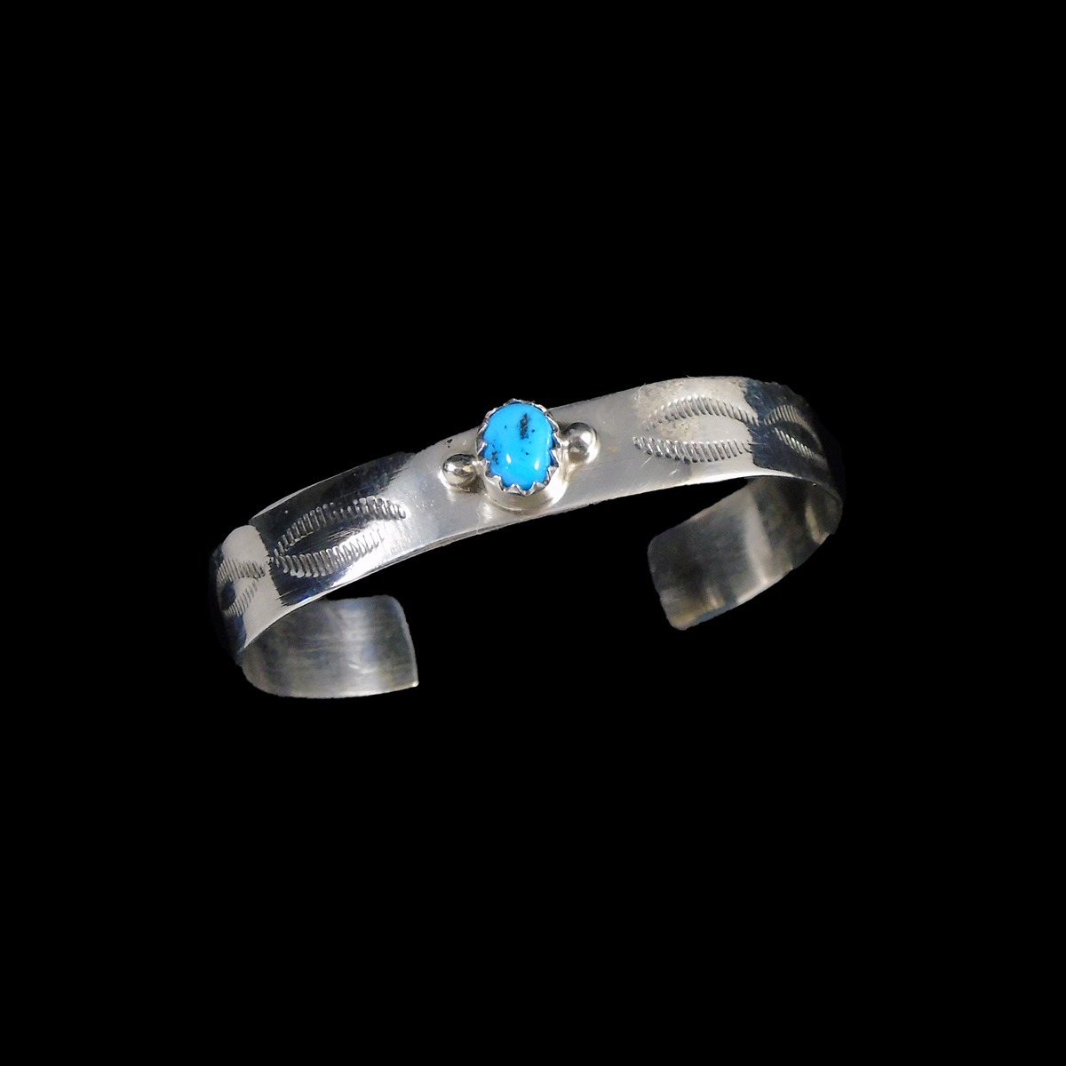 Zuni Sterling Silver Turquoise Baby Bracelet