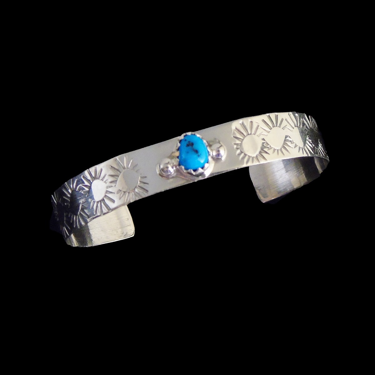 Navajo Sterling Silver Turquoise Baby Bracelet