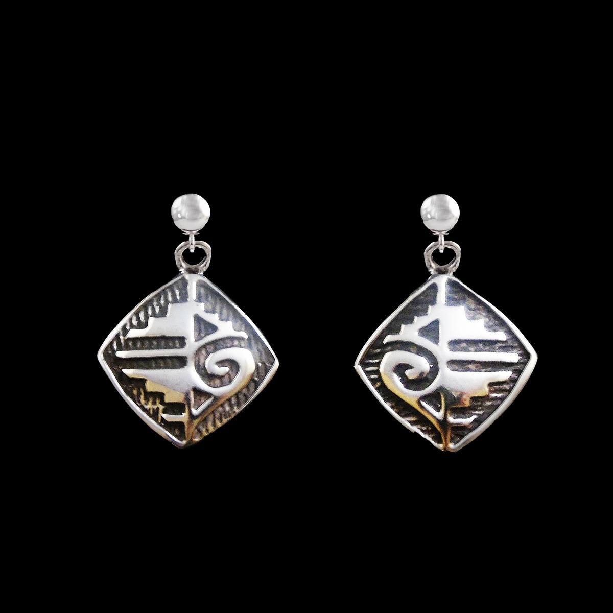 Reversible Navajo Multistone Inlay Diamond Earrings