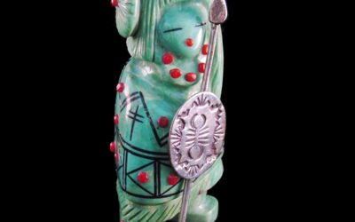 Zuni War Maiden Fetish by Claudia Peina – Turquoise