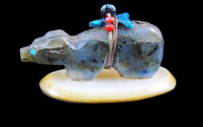 Michael Kiyite Zuni Bear Fetish – Abalone Shell