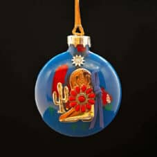 Western Cowboy Boot Glass Ornament by Bette Fraser Day