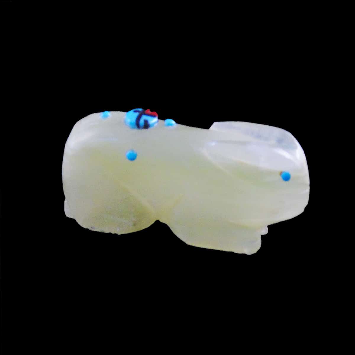 Original Laate Zuni Rabbit Fetish Carving with Sunface - Image 2