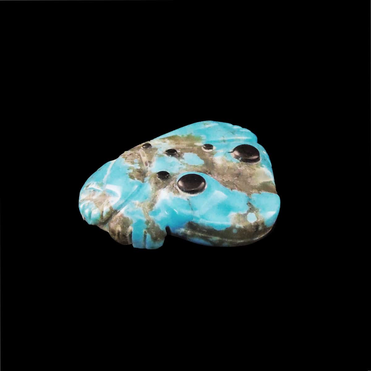 Authentic Hand-Carved Zuni Turquoise Frog - Image 2