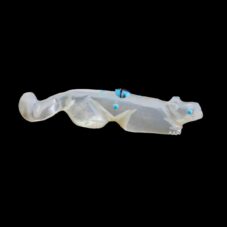 Puma Zuni Fetish Carved from Mother of Pearl by D. Laate