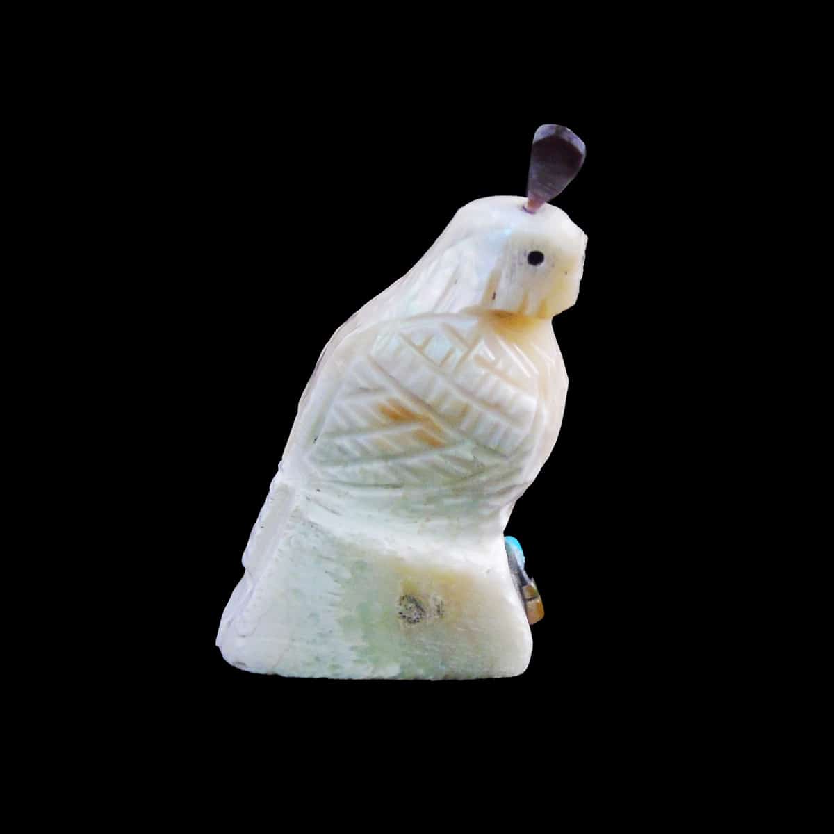 Traditional Sunface Quail Zuni Fetish Talisman - Image 2