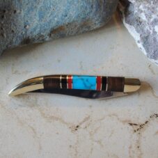 Turquoise Coral Onyx Toothpick Pocket Knife 5 Inch Folding
