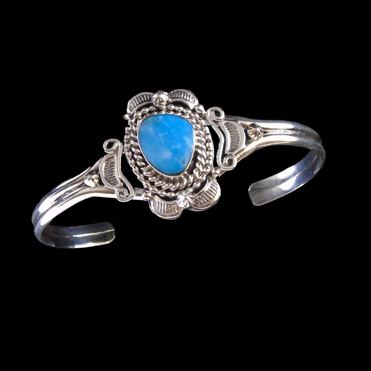 Valley Blue Turquoise Navajo Sterling Silver Cuff Bracelet