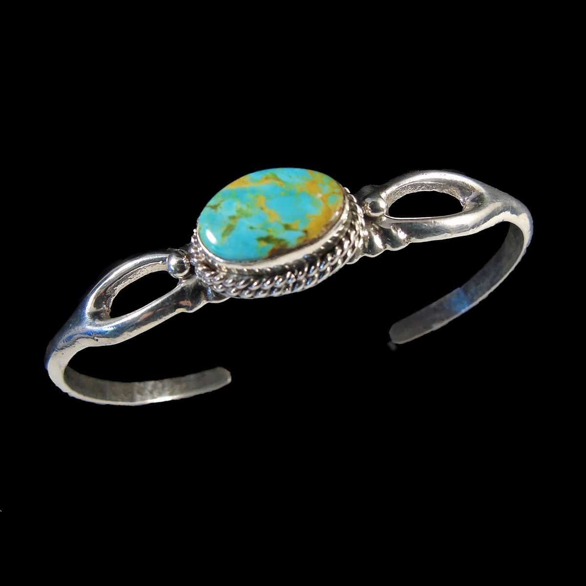 Carlin Turquoise Navajo Sterling Silver Bracelet