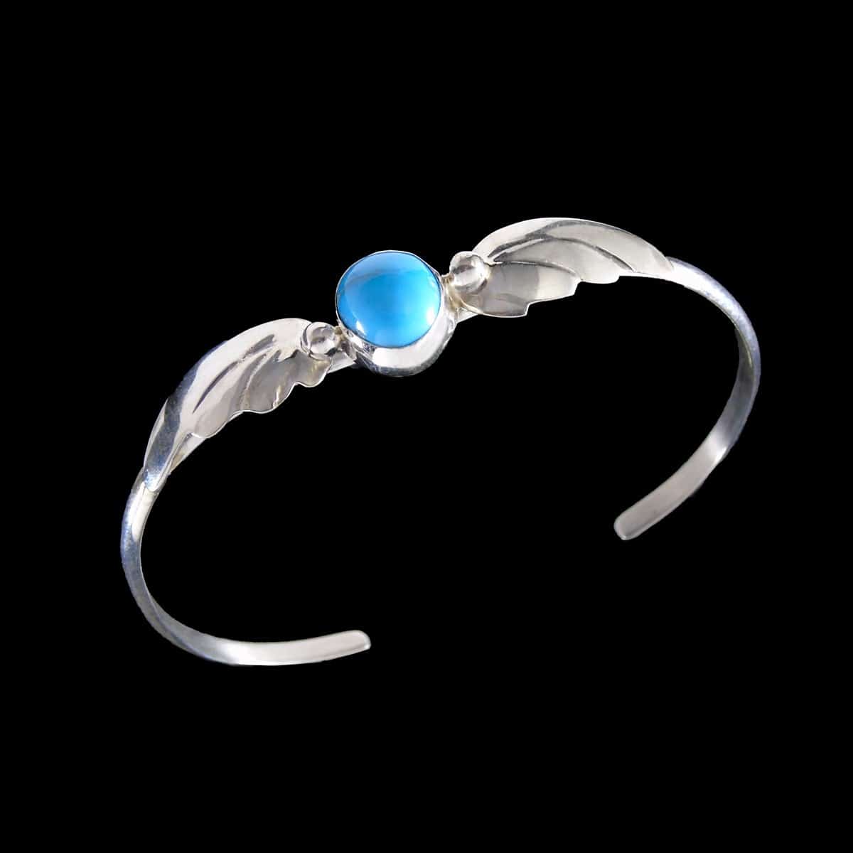 Zuni Sterling Silver Golden Hill Turquoise Cuff Bracelet