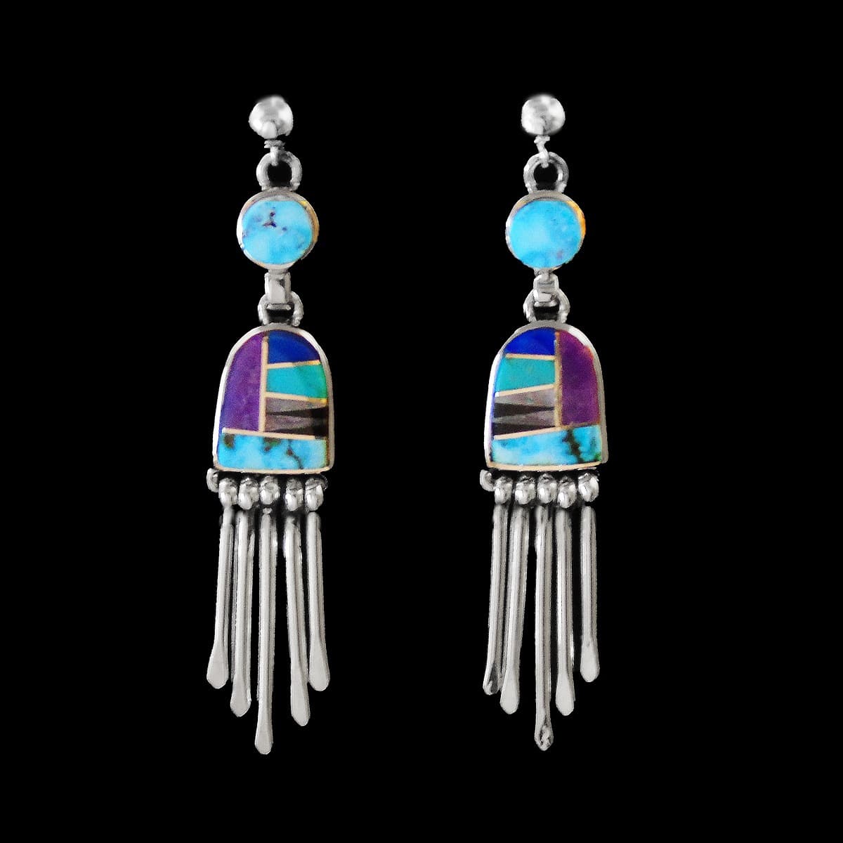 Navajo Sterling Silver Kachina Earrings