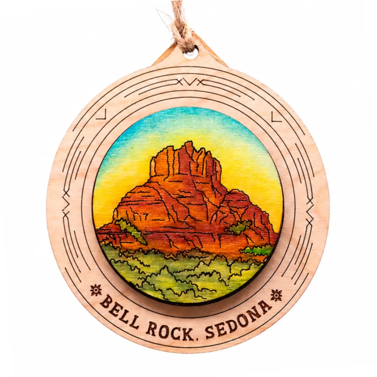 Wood Bell Rock Sedona ornament