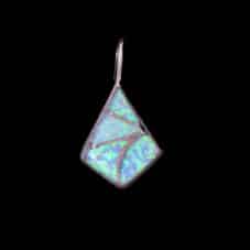 Zuni Diamond Teardrop White Opal Pendant