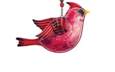 Cardinal Stained Glass Sun Catcher