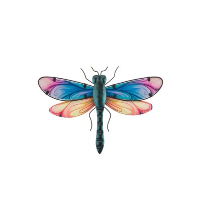 Regal Art 12 inch Spectra Dragonfly metal wall decor with colorful wings and metallic blue-green body.