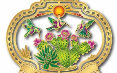 Sedona Hummingbirds & Cactus Brass Ornament | Gift