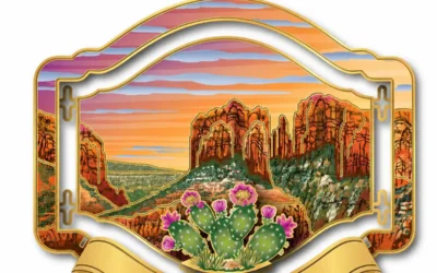Sedona Desert Landscape Brass Ornament | Arizona Gift